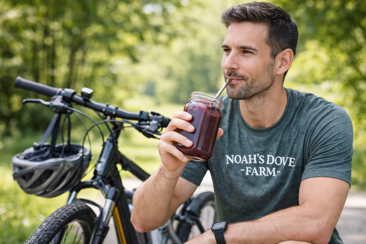 Person drinking a smoothie